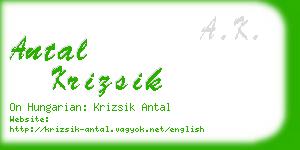 antal krizsik business card